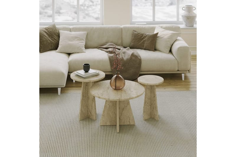 Corren Soffbord 60 cm - Travertine - Möbler - Bord & matgrupp - Soffbord
