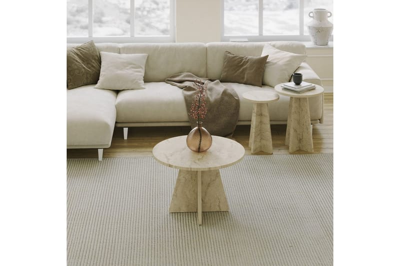 Corren Soffbord 60 cm - Travertine - Möbler - Bord & matgrupp - Soffbord