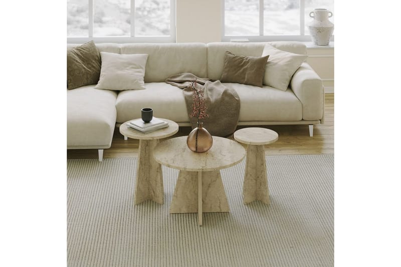 Corren Soffbord 60 cm - Travertine - Möbler - Bord & matgrupp - Soffbord