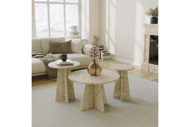 Corren Soffbord 60 cm - Travertine - Möbler - Bord & matgrupp - Soffbord