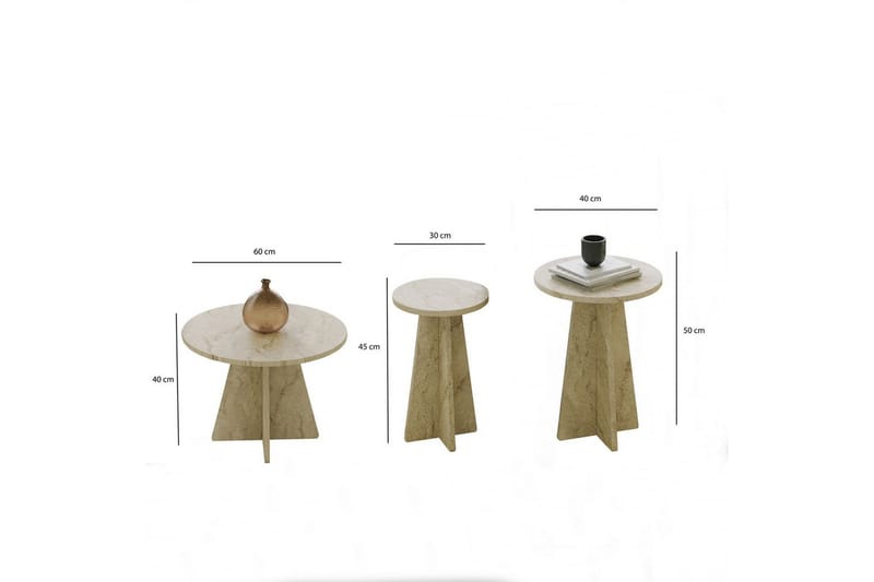 Corren Soffbord 60 cm - Travertine - Möbler - Bord & matgrupp - Soffbord