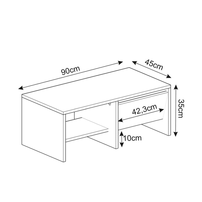 Crala Soffbord 90x35x45 cm - Antracit - Möbler - Bord & matgrupp - Soffbord