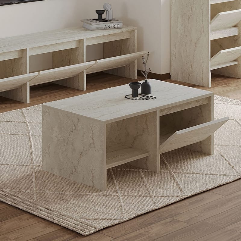 Crala Soffbord 90x35x45 cm - Travertin - Möbler - Bord & matgrupp - Soffbord