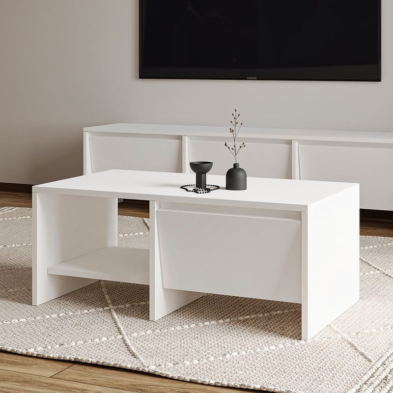 Crala Soffbord 90x35x45 cm - Vit - Möbler - Bord & matgrupp - Soffbord