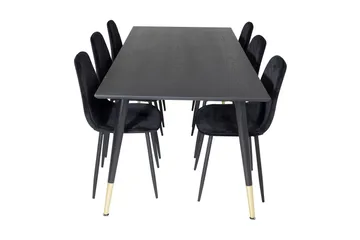 Daicy Matgrupp 180 cm inkl 6 Ypas Stolar - Svart/Mässing - Möbler - Bord & matgrupp - Matgrupp