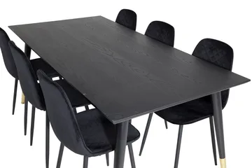Daicy Matgrupp 180 cm inkl 6 Ypas Stolar - Svart/Mässing - Möbler - Bord & matgrupp - Matgrupp
