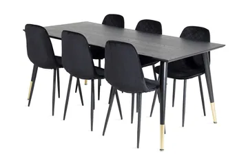 Daicy Matgrupp 180 cm inkl 6 Ypas Stolar - Svart/Mässing - Möbler - Bord & matgrupp - Matgrupp