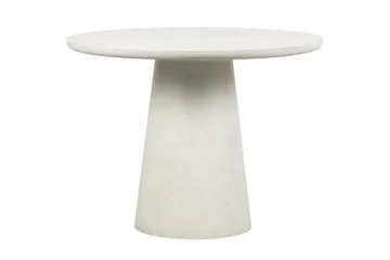 Damon Litet Runt Matbord 100 cm i Fiber Clay med Betongutseende - Vit - Möbler - Bord & matgrupp - Matbord & köksbord