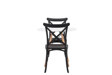 Danburi Matgrupp 60 cm Rund med 2 Crosett stolar - Svart - Möbler - Bord & matgrupp - Matgrupp
