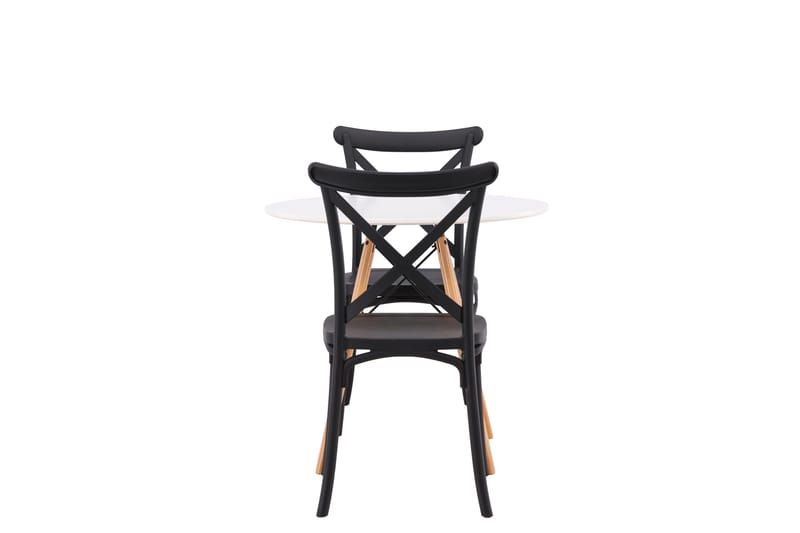 Danburi Matgrupp 60 cm Rund med 2 Crosett stolar - Svart - Möbler - Bord & matgrupp - Matgrupp