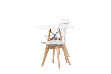 Danburi Matgrupp 60 cm Rund med 2 Edvin stolar - Vit - Möbler - Bord & matgrupp - Matgrupp