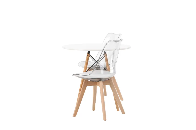 Danburi Matgrupp 60 cm Rund med 2 Edvin stolar - Vit - Möbler - Bord & matgrupp - Matgrupp