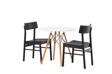Danburi Matgrupp 60 cm Rund med 2 Montros stolar - Svart - Möbler - Bord & matgrupp - Matgrupp