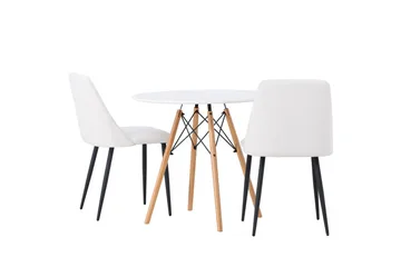 Danburi Matgrupp 60 cm Rund med 2 Night stolar - Vit - Möbler - Bord & matgrupp - Matgrupp