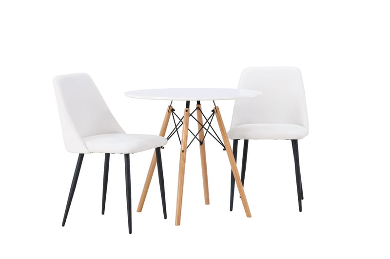 Danburi Matgrupp 60 cm Rund med 2 Night stolar - Vit - Möbler - Bord & matgrupp - Matgrupp