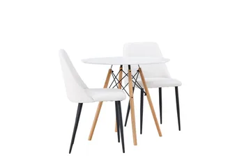 Danburi Matgrupp 60 cm Rund med 2 Night stolar - Vit - Möbler - Bord & matgrupp - Matgrupp