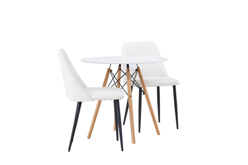 Danburi Matgrupp 60 cm Rund med 2 Night stolar - Vit - Möbler - Bord & matgrupp - Matgrupp