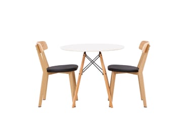 Danburi Matgrupp 60 cm Rund med 2 Sanjos stolar - Natur - Möbler - Bord & matgrupp - Matgrupp