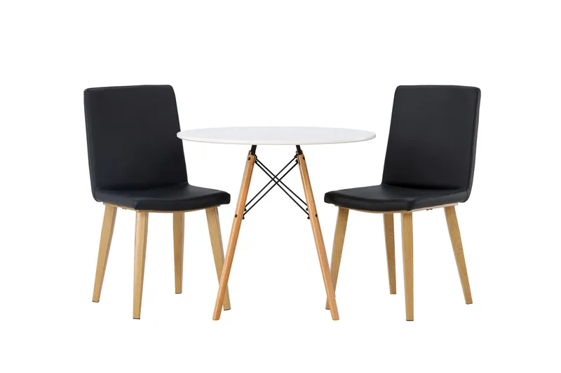 Danburi Matgrupp 60 cm Rund med 2 Today stolar, Svart
