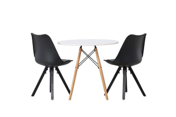 Danburi Matgrupp 60 cm Rund med 2 Zeno stolar - Svart - Möbler - Bord & matgrupp - Matgrupp
