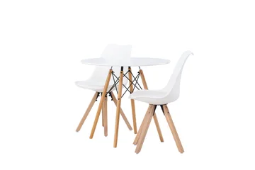 Danburi Matgrupp  60 cm Rund med 2 Zeno stolar - Vit - Möbler - Bord & matgrupp - Matgrupp