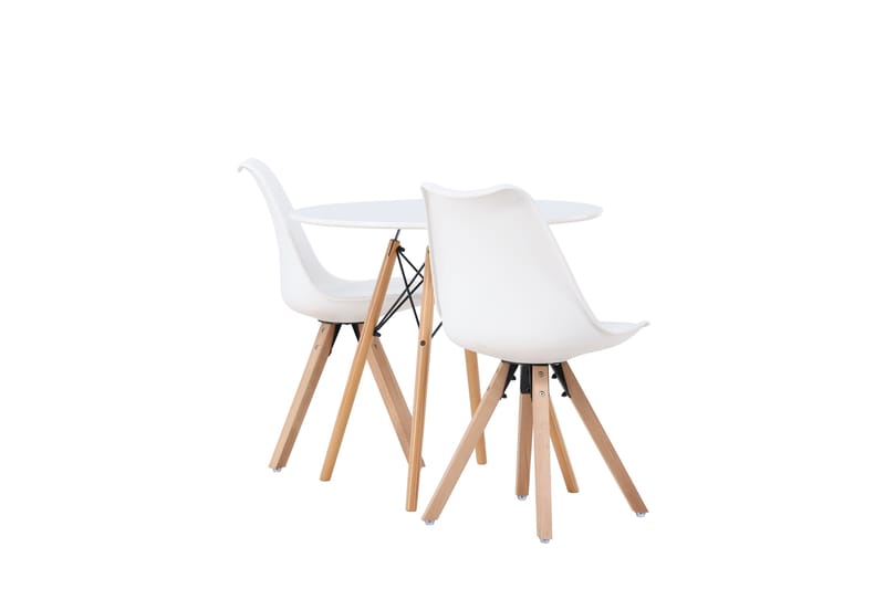 Danburi Matgrupp  60 cm Rund med 2 Zeno stolar - Vit - Möbler - Bord & matgrupp - Matgrupp