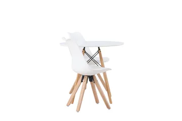 Danburi Matgrupp  60 cm Rund med 2 Zeno stolar - Vit - Möbler - Bord & matgrupp - Matgrupp