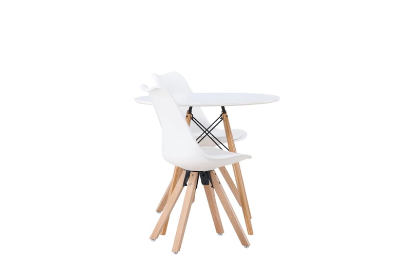 Danburi Matgrupp  60 cm Rund med 2 Zeno stolar - Vit - Möbler - Bord & matgrupp - Matgrupp