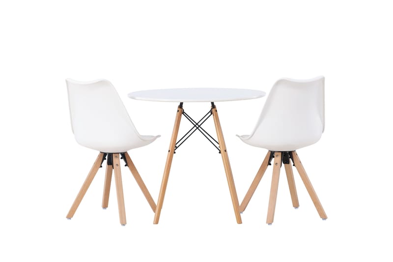 Danburi Matgrupp  60 cm Rund med 2 Zeno stolar - Vit - Möbler - Bord & matgrupp - Matgrupp
