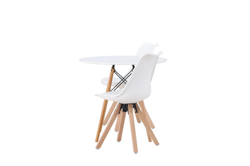 Danburi Matgrupp  60 cm Rund med 2 Zeno stolar - Vit - Möbler - Bord & matgrupp - Matgrupp