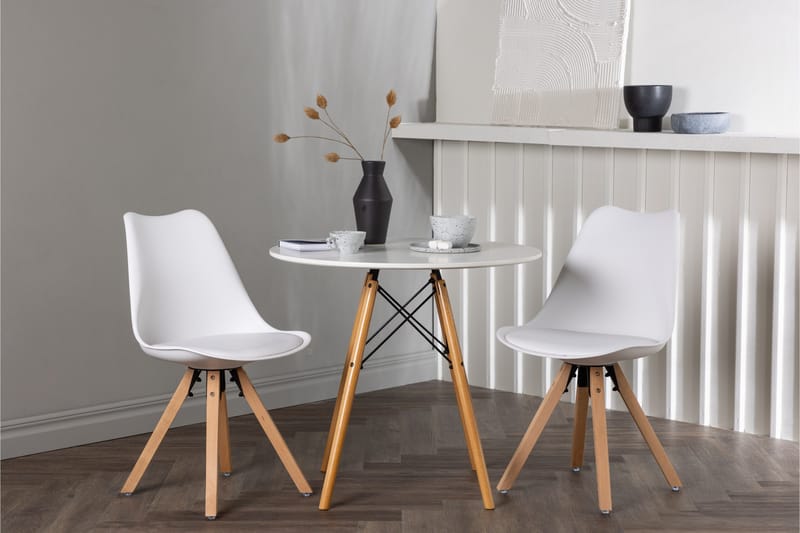 Danburi Matgrupp  60 cm Rund med 2 Zeno stolar - Vit - Möbler - Bord & matgrupp - Matgrupp