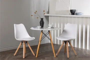 Danburi Matgrupp  60 cm Rund med 2 Zeno stolar - Vit - Möbler - Bord & matgrupp - Matgrupp