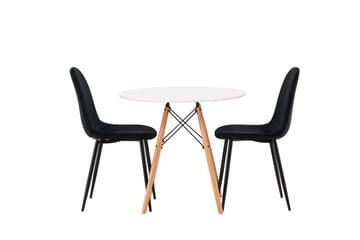 Danburi Matgrupp 60 cm Rund med 2 Polar stolar - Svart - Möbler - Bord & matgrupp - Matgrupp