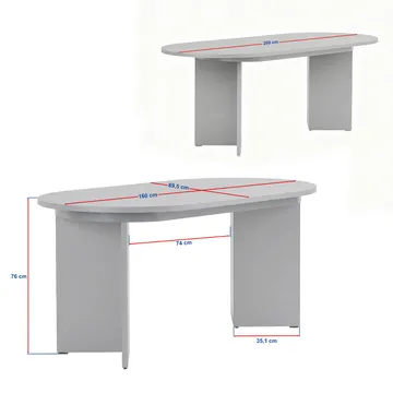 Dano Förlängningsbart Ovalt Matbord 160-200x90 cm med Travertinutseende - Beige - Möbler - Bord & matgrupp - Matbord & köksbord