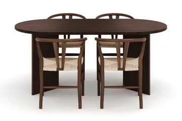 Dano Matbord 180 cm  med 4 Dastoori Matstolar - Valnöt - Möbler - Bord & matgrupp - Matgrupp