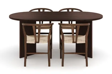 Dano Matbord 180 cm med 4 Dastoori Matstolar - Valnöt - Möbler - Bord & matgrupp - Matgrupp