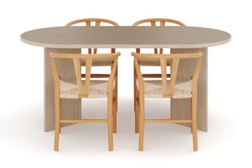 Dano Matbord 180 cm med 4 Dezuid Matstolar - Travertin / Natur - Möbler - Bord & matgrupp - Matgrupp