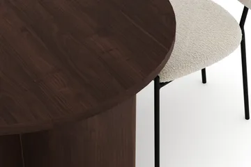 Dano Matbord 180 cm med 4 Gemmiano Matstolar - Valnöt / Vit Bouclé - Möbler - Bord & matgrupp - Matgrupp