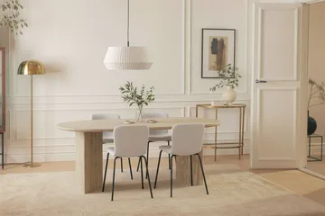 Dano Matbord 180 cm med 4 Katy Matstolar - Travertin / Vit - Möbler - Bord & matgrupp - Matgrupp