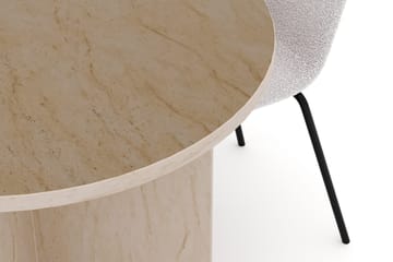 Dano Matbord 180 cm  med 4 Katy Matstolar - Travertin / Vit - Möbler - Bord & matgrupp - Matgrupp