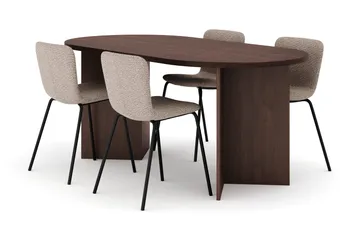 Dano Matbord 180 cm  med 4 Katy Matstolar - Valnöt / Greige - Möbler - Bord & matgrupp - Matgrupp