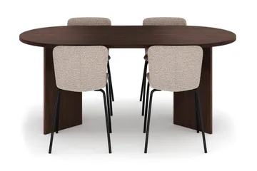 Dano Matbord 180 cm med 4 Katy Matstolar - Valnöt / Greige - Möbler - Bord & matgrupp - Matgrupp