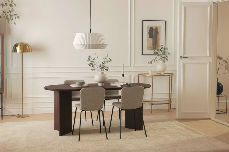 Dano Matbord 180 cm med 4 Katy Matstolar - Valnöt / Greige - Möbler - Bord & matgrupp - Matgrupp