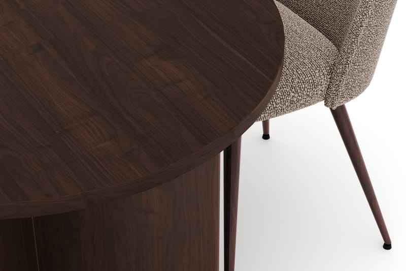 Dano Matbord 180 cm med 4 Naira Plus Matstolar - Valnöt / Greige - Möbler - Bord & matgrupp - Matgrupp