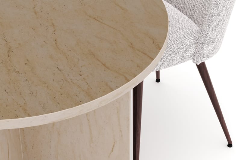 Dano Matbord 180 cm med 4 Naira Plus Matstolar - Travertin / Vit - Möbler - Bord & matgrupp - Matgrupp