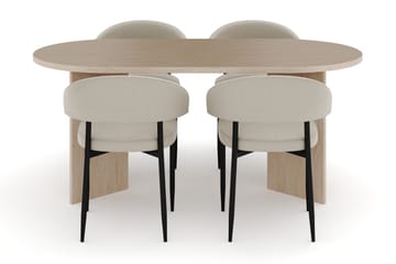 Dano Matbord 180 cm med 4 Sawako Matstolar - Travertin / Beige - Möbler - Bord & matgrupp - Matgrupp