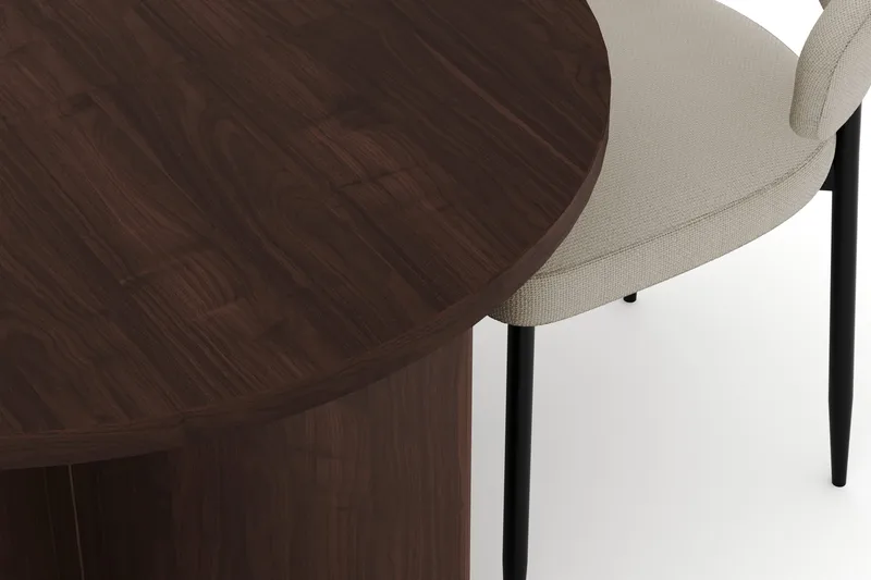 Dano Matbord 180 cm  med 4 Sawako Matstolar - Valnöt / Beige - Möbler - Bord & matgrupp - Matgrupp