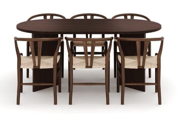 Dano Matbord 180 cm med 6 Dezuid Matstolar - Valnöt - Möbler - Bord & matgrupp - Matgrupp