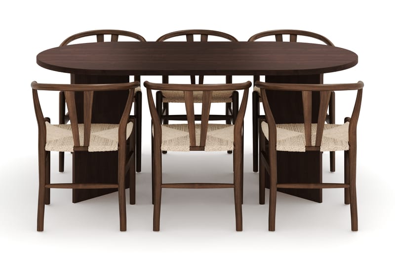 Dano Matbord 180 cm med 6 Dezuid Matstolar - Valnöt - Möbler - Bord & matgrupp - Matgrupp