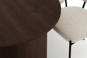 Dano Matbord 180 cm med 6 Gemmiano Matstolar - Valnöt / Vit Bouclé - Möbler - Bord & matgrupp - Matgrupp